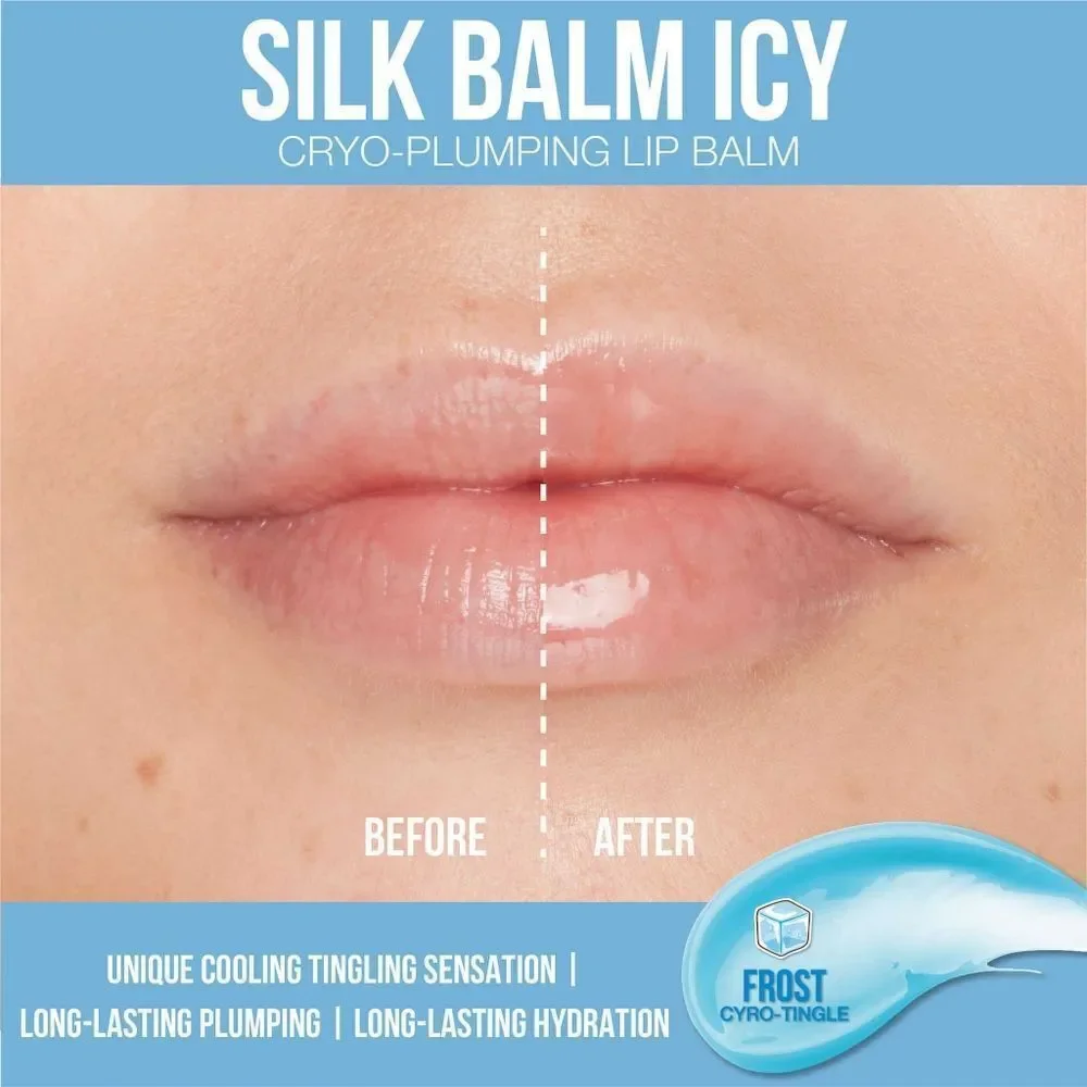 Huda Beauty ICY Plumping Silk Lip Balm (Cool Toned Blue)